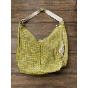 Del Conte Patent Leather Green Crocodile Purse‎ Hobo Bag Italy